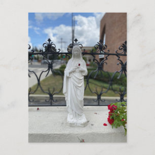Postal Mary con Heart Flower Petal