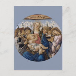 Postal Mary con niño y ángeles cantantes por Botticelli