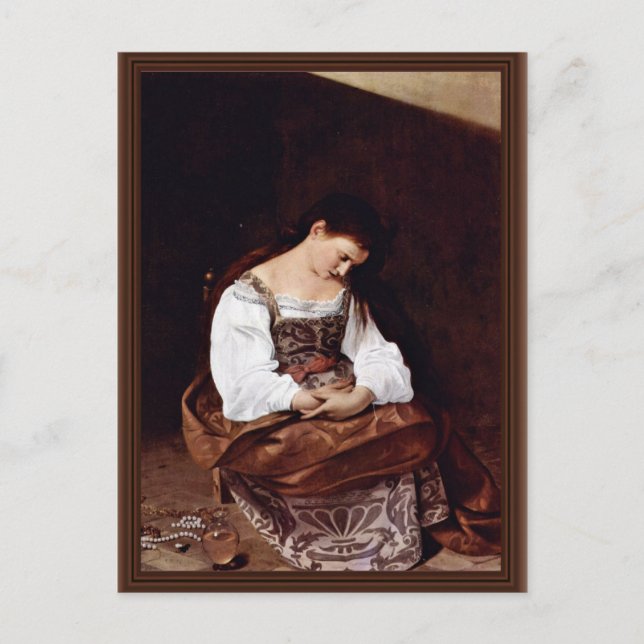 Postal Mary Magdalene De Michelangelo Merisi Da Caravaggi (Anverso)