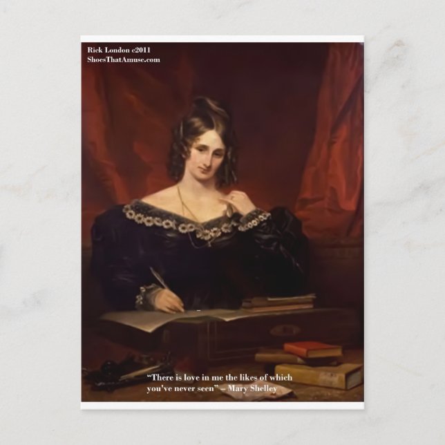 Postal Mary Shelly "El amor nunca visto" regalos y tarjet (Anverso)
