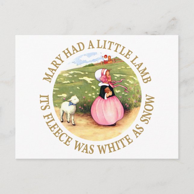Postal Mary tenía un cordero pequeño (Anverso)