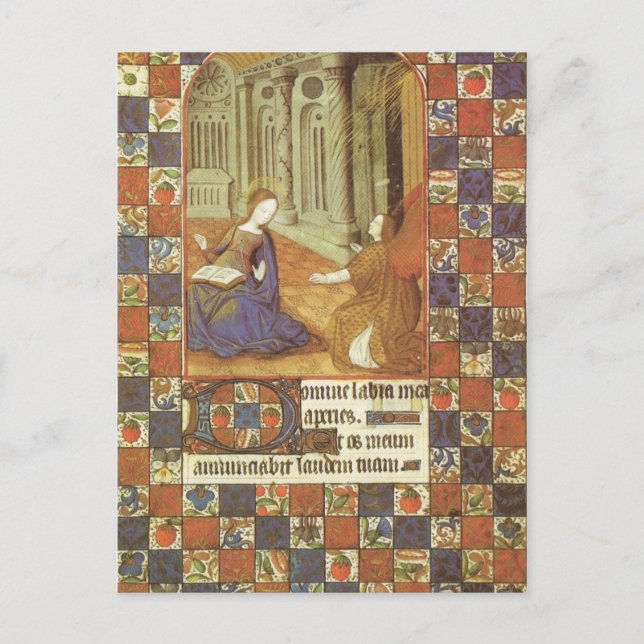 Postal Mary visita a su prima Elizabeth, medieval (Anverso)