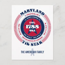Postal Maryland, Annapolis, MD, Patriotic, Monograma