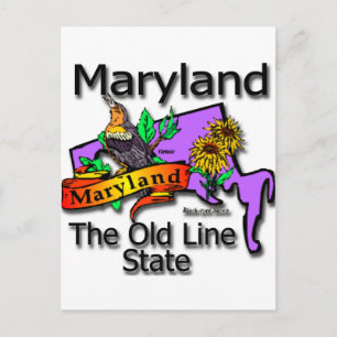 Postal Maryland El Viejo Ave De La Línea Estatal