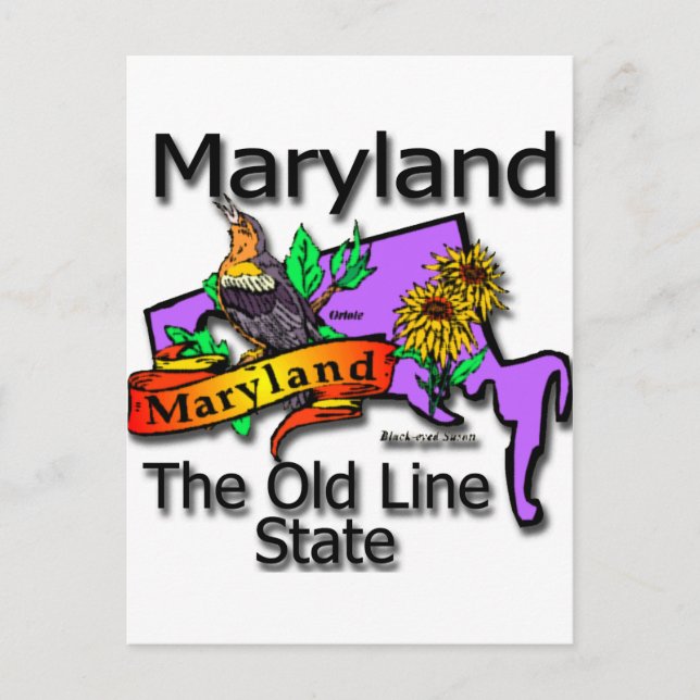 Postal Maryland El Viejo Ave De La Línea Estatal (Anverso)
