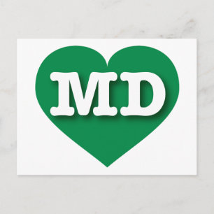 Postal Maryland Green Heart - Me encanta MD