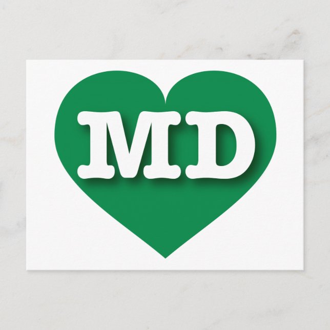 Postal Maryland Green Heart - Me encanta MD (Anverso)