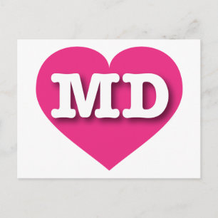 Postal Maryland Hot Pink Heart - Me encanta MD