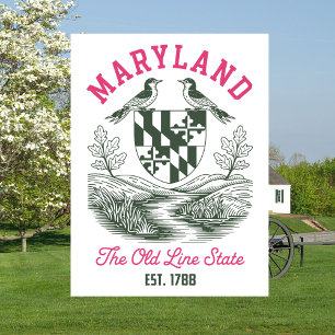 Postal Maryland La Línea Antigua Estado Este. escudo de 1