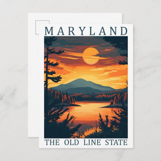 Postal Maryland, la línea vieja de EE.UU. (Anverso / Reverso)