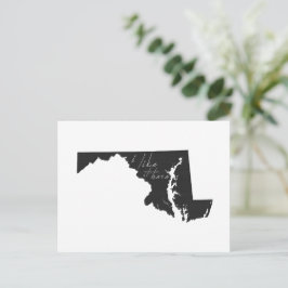 Postal Maryland Me Gusta Aquí El Chalkboard Con Forma De