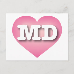 Postal Maryland Pink Fade Heart - Me encanta MD