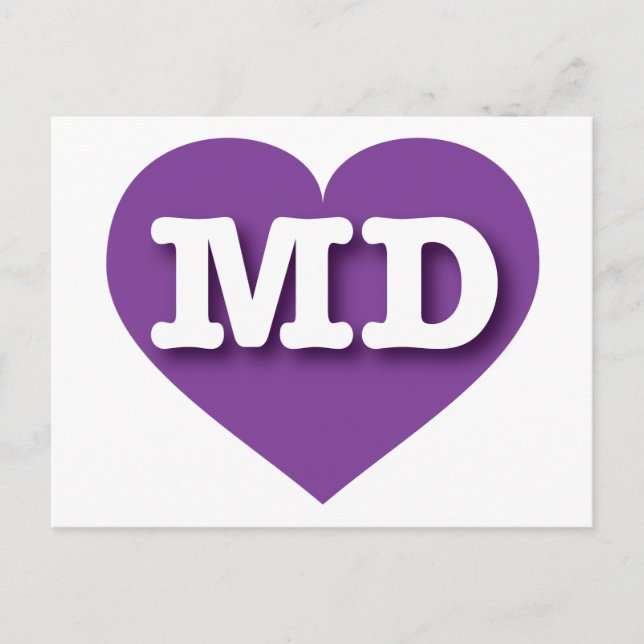 Postal Maryland Purple Heart - Amo a MD (Anverso)