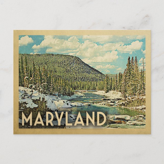 Postal Maryland Viaje Viaje Viaje Nevado Naturaleza Invie (Anverso)