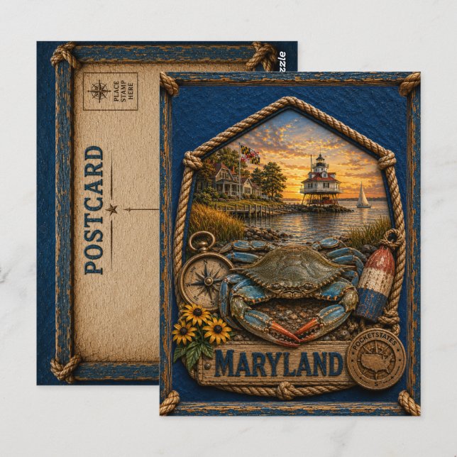 Postal Maryland Viajes Antiguos (Anverso / Reverso)