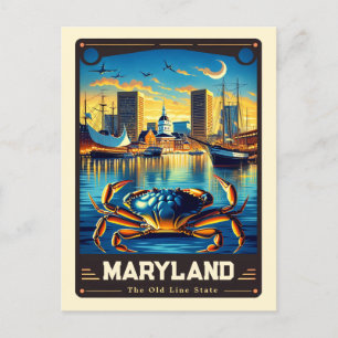 Postal Maryland   Vintage patriótico