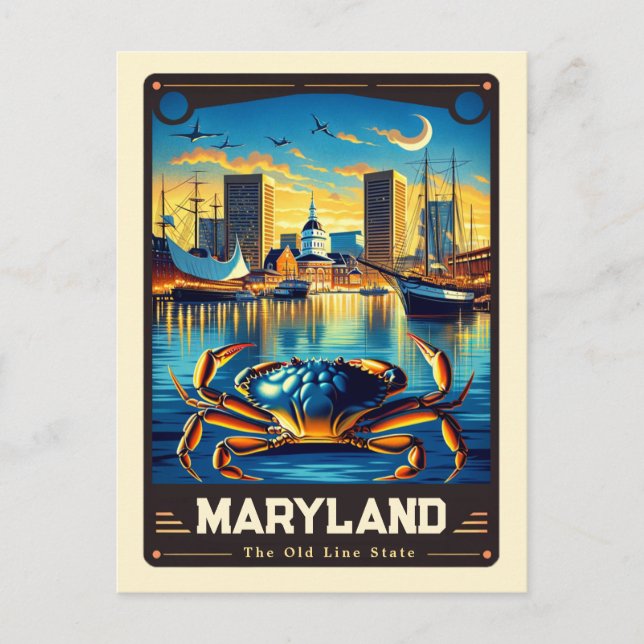 Postal Maryland | Vintage patriótico (Anverso)