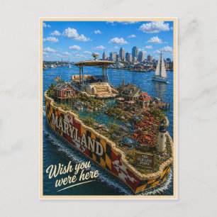 Postal Maryland Wish You Were Here Serie del Estado