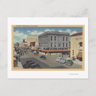 Postal Marysville, California Town View of D Street