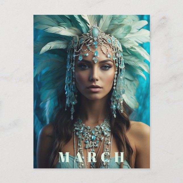 Postal *~* MARZO AP53 AQUAMARINE Boho Headdress (Anverso)