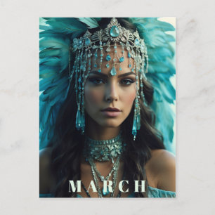 Postal *~* MARZO AP53 Headdress AQUAMARINE Boho