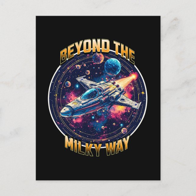 Postal Más allá de la Vía Láctea (Anverso)