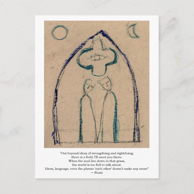 Postal Más allá de las ideas de hacer mal y hacer bien. (Anverso)