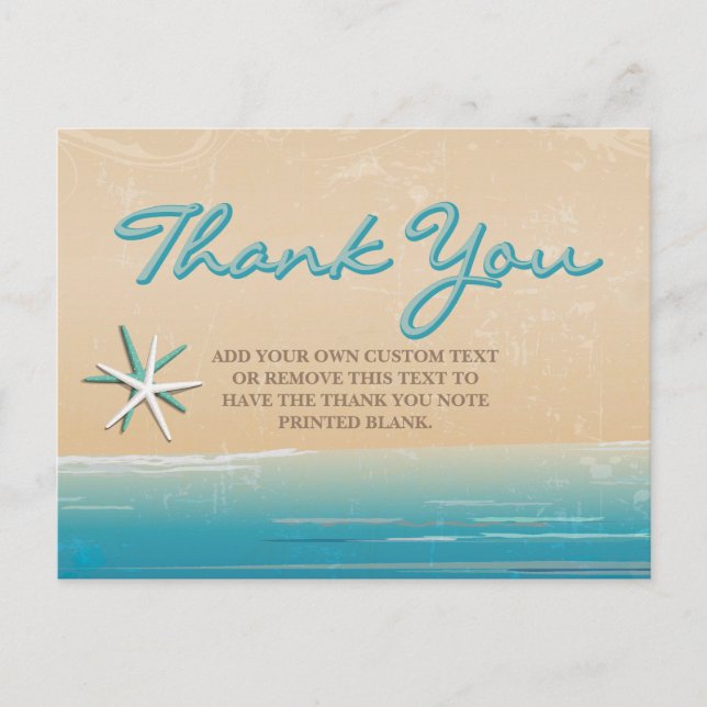 Postal Más Allá Del Mar, La Playa Gracias Por Las Cartas (Anverso)