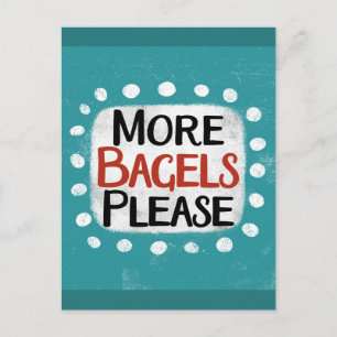 Postal Más Bagels por favor postcard