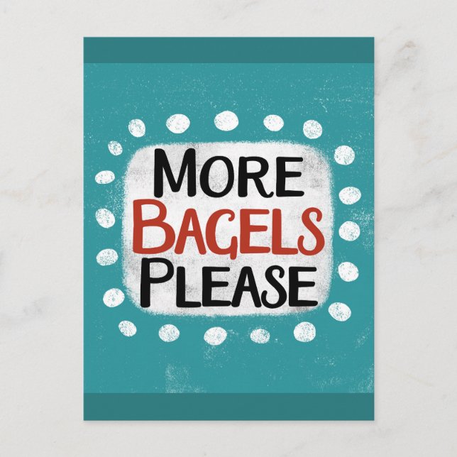 Postal Más Bagels por favor postcard (Anverso)
