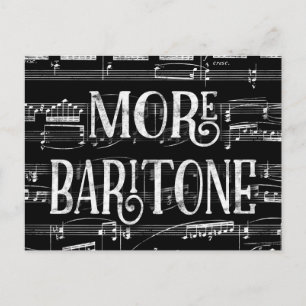 Postal Más Barítono Pizarra - Cantante Blanco Negro