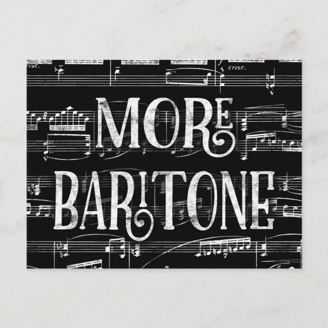 Postal Más Barítono Pizarra - Cantante Blanco Negro (Anverso)