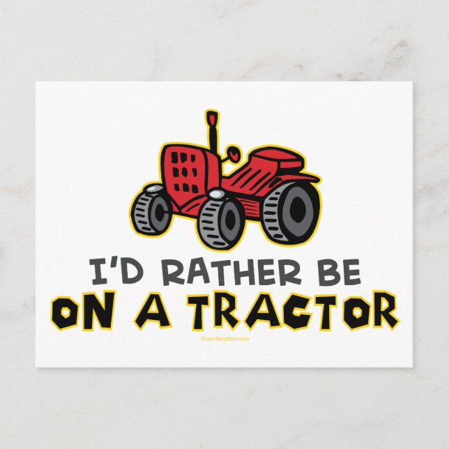 Postal Más Bien Estar En Un Tractor (Anverso)