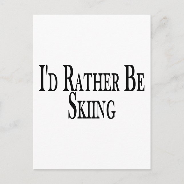 Postal Más bien estar esquiando (Anverso)