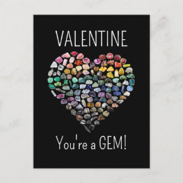 Postal Más de 100 Crystals Gems Minerals Día de San Valen