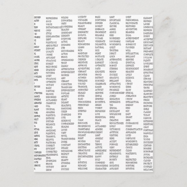 Postal ¡Más de 600 palabras positivas! (Anverso)