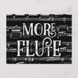 Postal Más Flauta Pizarra - Música Blanco Negro