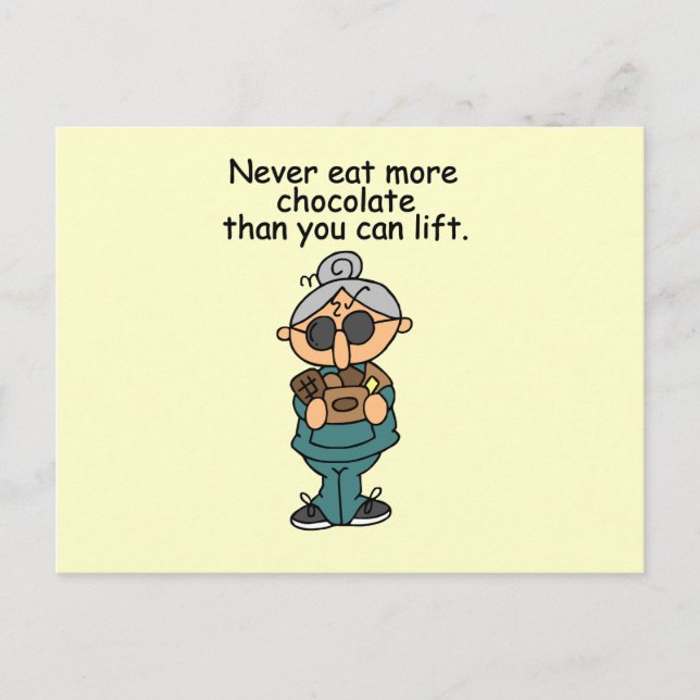 Postal Más humor de chocolate (Anverso)