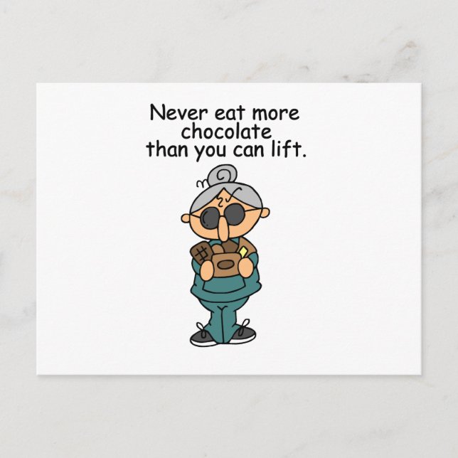 Postal Más humor de chocolate (Anverso)