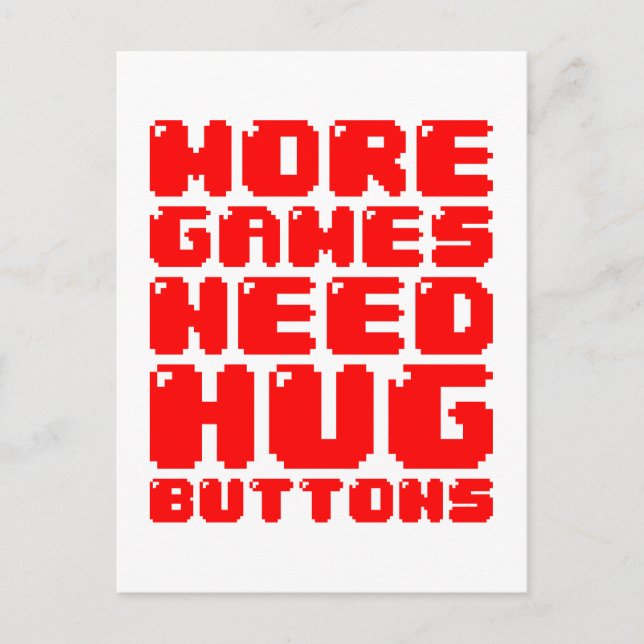 POSTAL MÁS JUEGOS NECESITAN BOTONES HUG (Anverso)