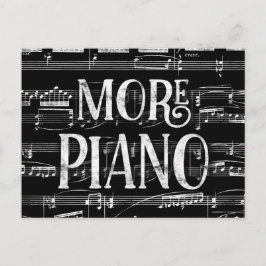 Postal Más Piano Pizarra - Música Blanco Negro