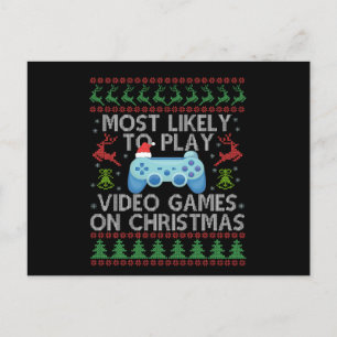 Postal Más Probable Jugar Videojuegos Navidad Familia