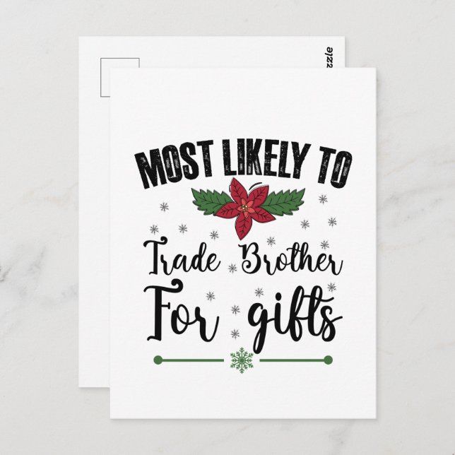 Postal Más Probable Que Intercambie Hermano Por Regalos N (Anverso / Reverso)