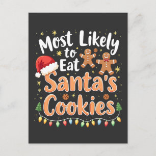 Postal Más Propenso a Comer las Galletas de Santa Sombrer