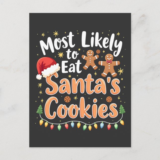 Postal Más Propenso a Comer las Galletas de Santa Sombrer (Anverso)
