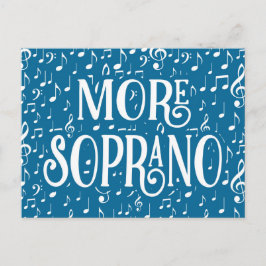 Postal Más Soprano - Cantante blanco azul