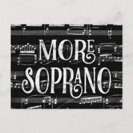 Postal Más Soprano Pizarra - Cantante Blanco Negro