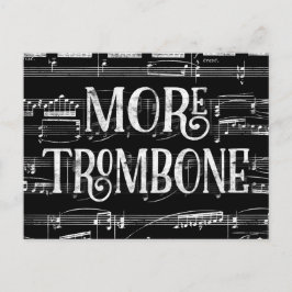 Postal Más Trombón Pizarra - Música Blanco Negro