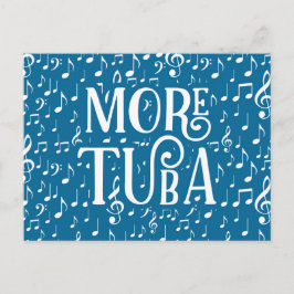 Postal Más Tuba - Música Azul Blanco