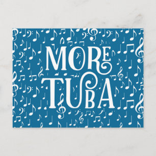 Postal Más Tuba - Música Azul Blanco